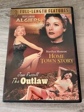 3 Full Length Feature Vintage Movies DVD Marilyn Monroe Jane Russell Hedy Lamarr